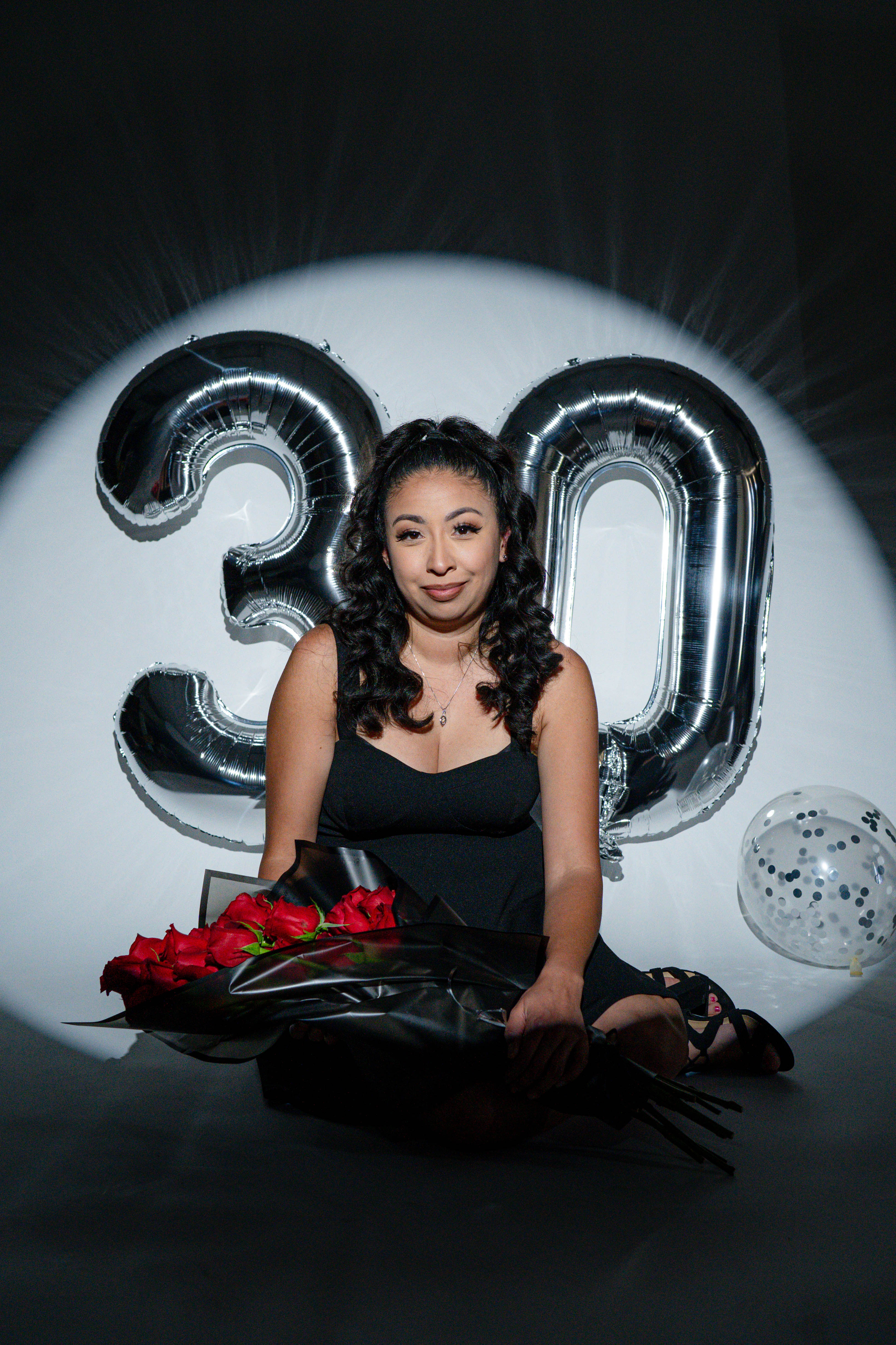 Birthday portrait with soft studio light during a Vacaville cake smash session.